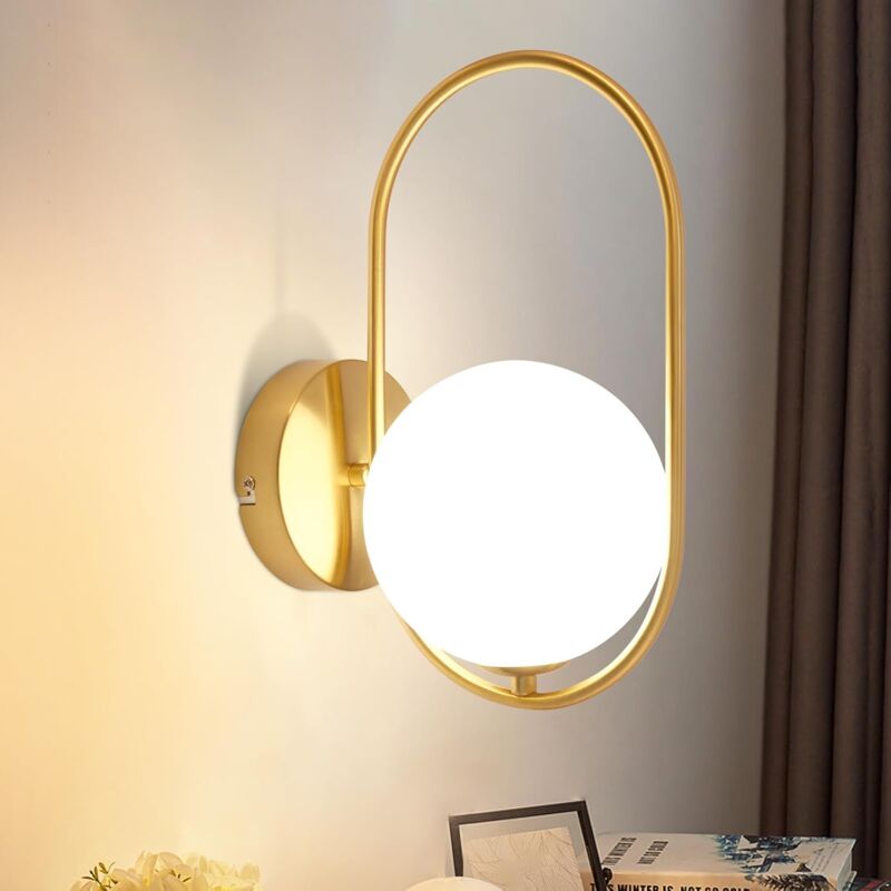 foto del prodotto lampada da parete per interni moderna vetro oro g9 metallo design illuminazione da parete bagno vintage lampada da letto creativa senza lampadina