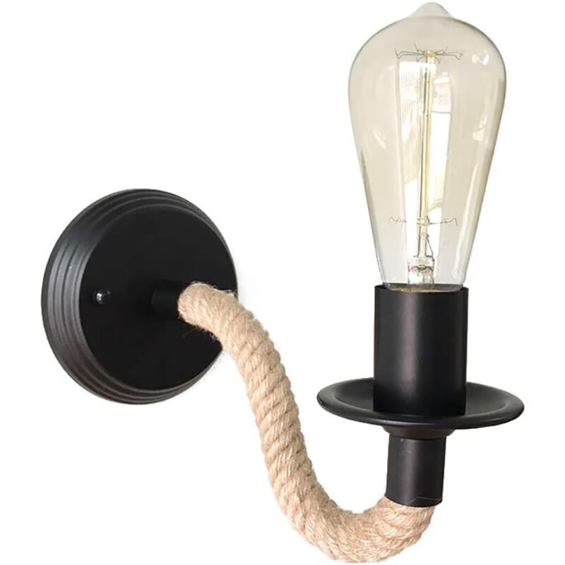 foto del prodotto lampada da parete per interni vintage lampada da parete e27 base per camera da letto, soggiorno, corridoio, ingresso nero goeco