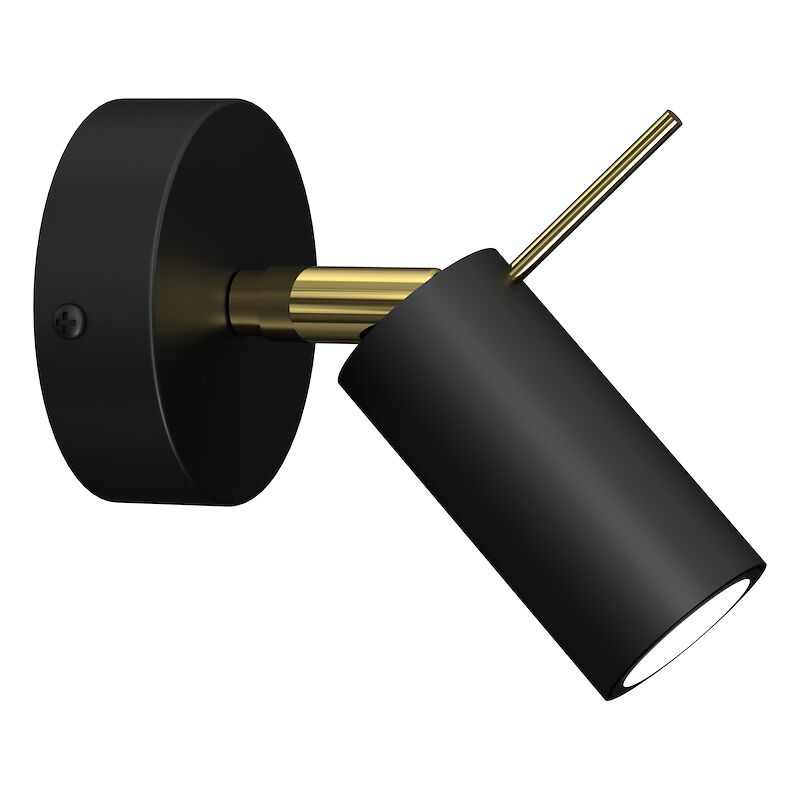 foto del prodotto lampada da parete preston oro nero 1x mini gu10