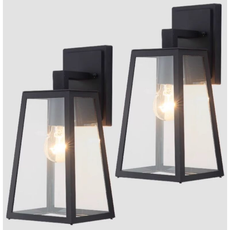 foto del prodotto lampada da parete retr applique da parete impermeabile lampada da muro creativa nero 2 pezzi