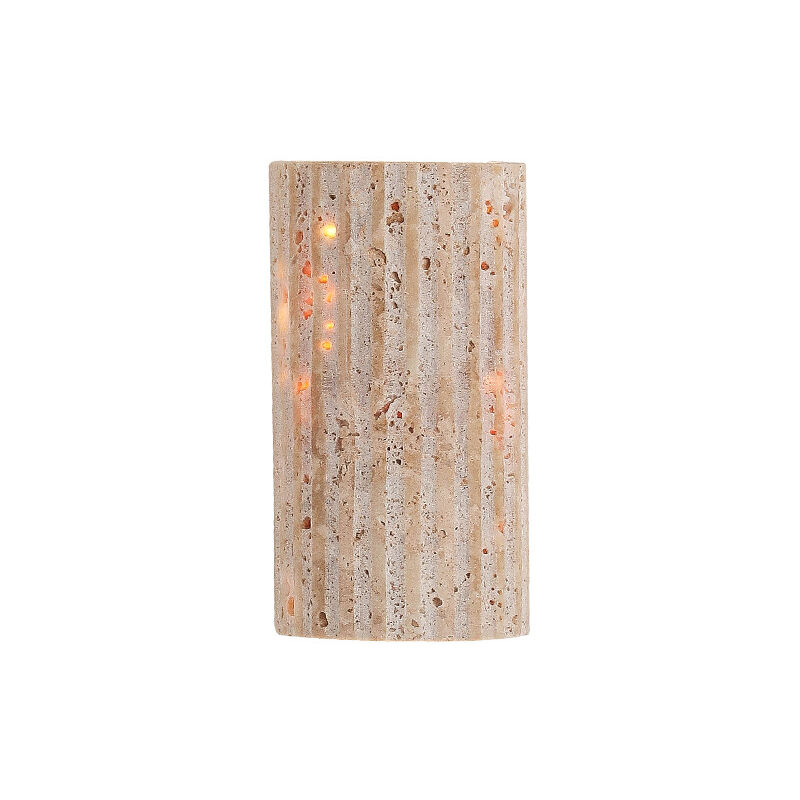 foto del prodotto lampada da parete retr creativa, plafoniera in stile wabi sabi giapponese, travertino beige naturale, faretto led nordico per il corridoio del
