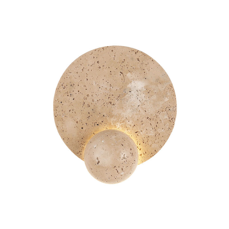 foto del prodotto lampada da parete retr creativa, plafoniera in stile wabi sabi giapponese, travertino beige naturale, faretto led nordico per il corridoio del