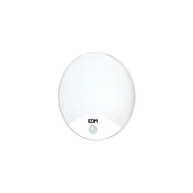 foto del prodotto lampada da parete rotonda per esterni a led 15w 1250lm 6400k ip54 25x4,9mm con sensore di movimento edm