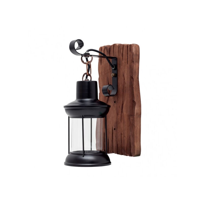 foto del prodotto lampada da parete rustica finca 1xe27 nero 30x22x22 cm