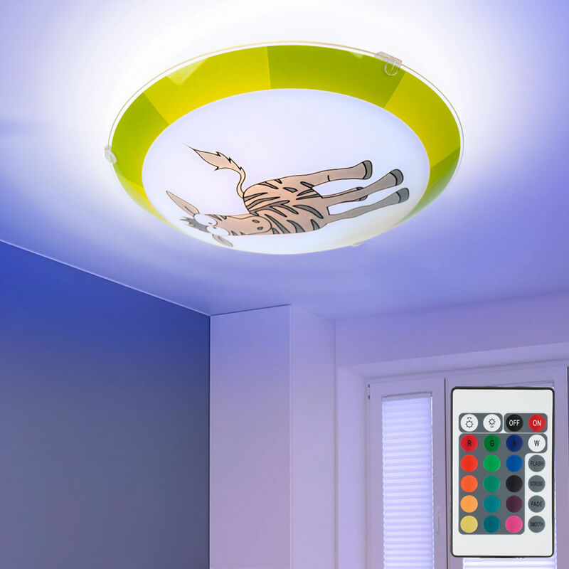 immagine 0 del prodotto lampada da parete sala giochi per bambini lampada in vetro motivo zebrato telecomando in un set con lampadine led rgb