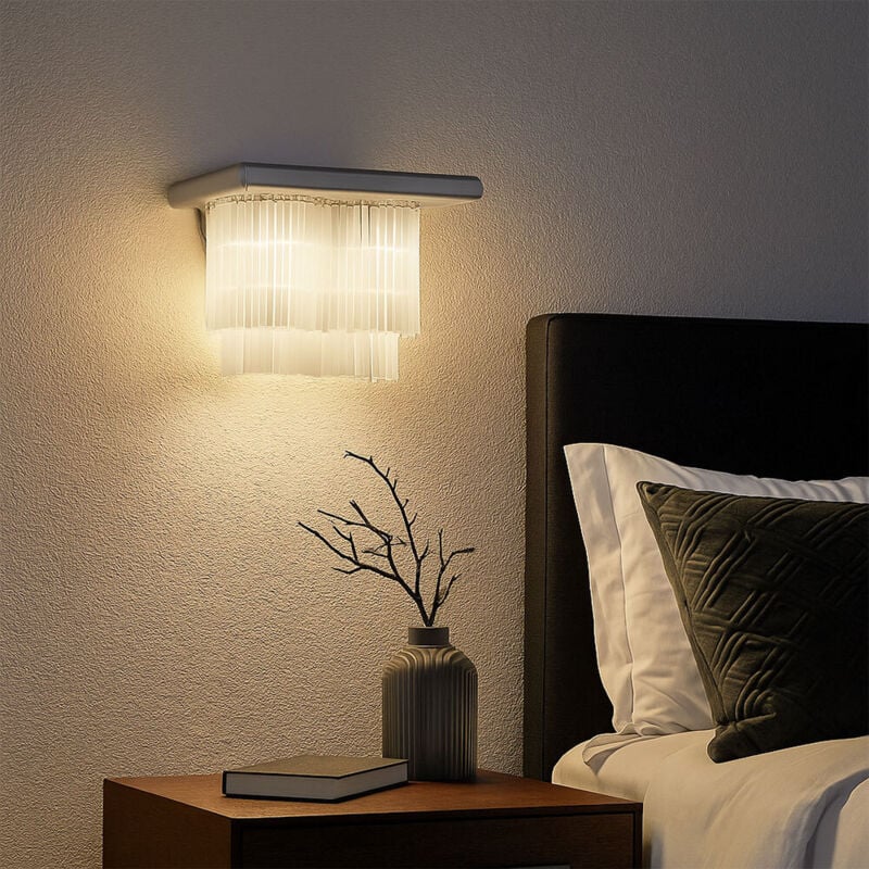 foto del prodotto lampada da parete soggiorno vetro aste faretto illuminazione spot alu corridoio luce bianca eglo 88239