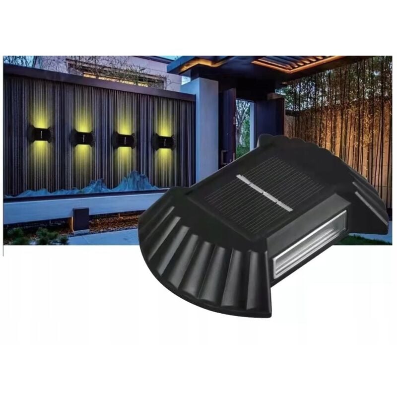 foto del prodotto lampada da parete solare lampada da parete per esterni giardino superiore inferiore 4 pezzi