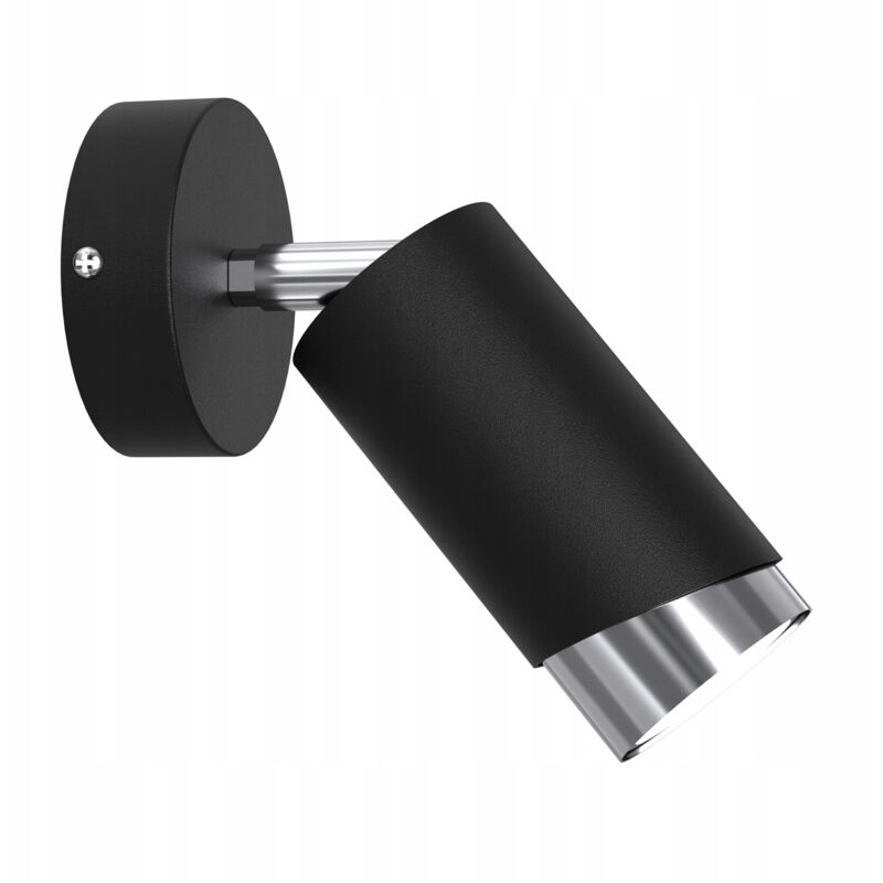 foto del prodotto lampada da parete spot orientabile gu10, bevel cromo nero