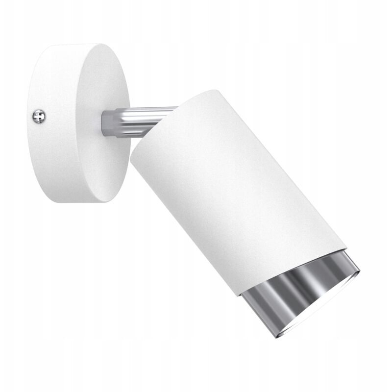 foto del prodotto lampada da parete spot orientabile gu10 cromo bianco moderno bevel