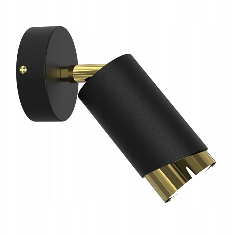 foto del prodotto lampada da parete spot orientabile gu10 nero oro bevel