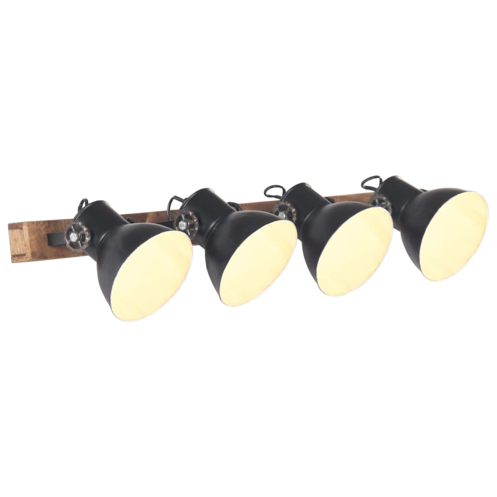 foto del prodotto lampada da parete stile industriale nera 90x25 cm e27