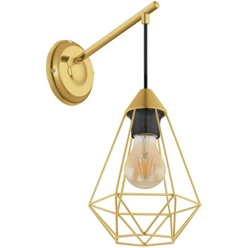 foto del prodotto lampada da parete tarbes, a luce singola per interni, in metallo in ottone spazzolato, illuminazione per soggiorno o sala, presa e27 eglo