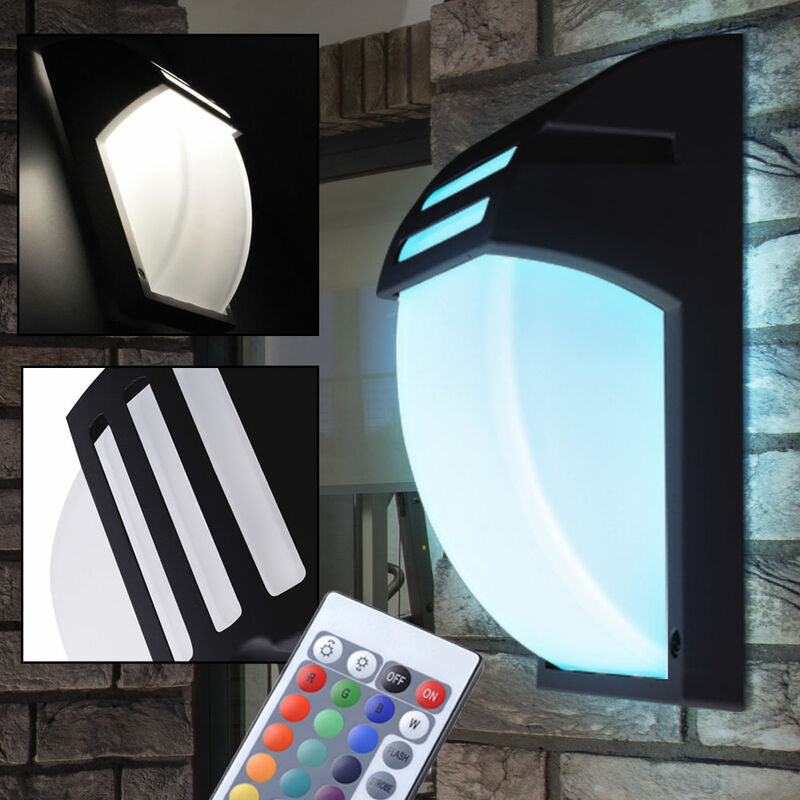 foto del prodotto lampada da parete telecomando facciata giardino luce esterna dimmerabile in un set di lampadine led rgb