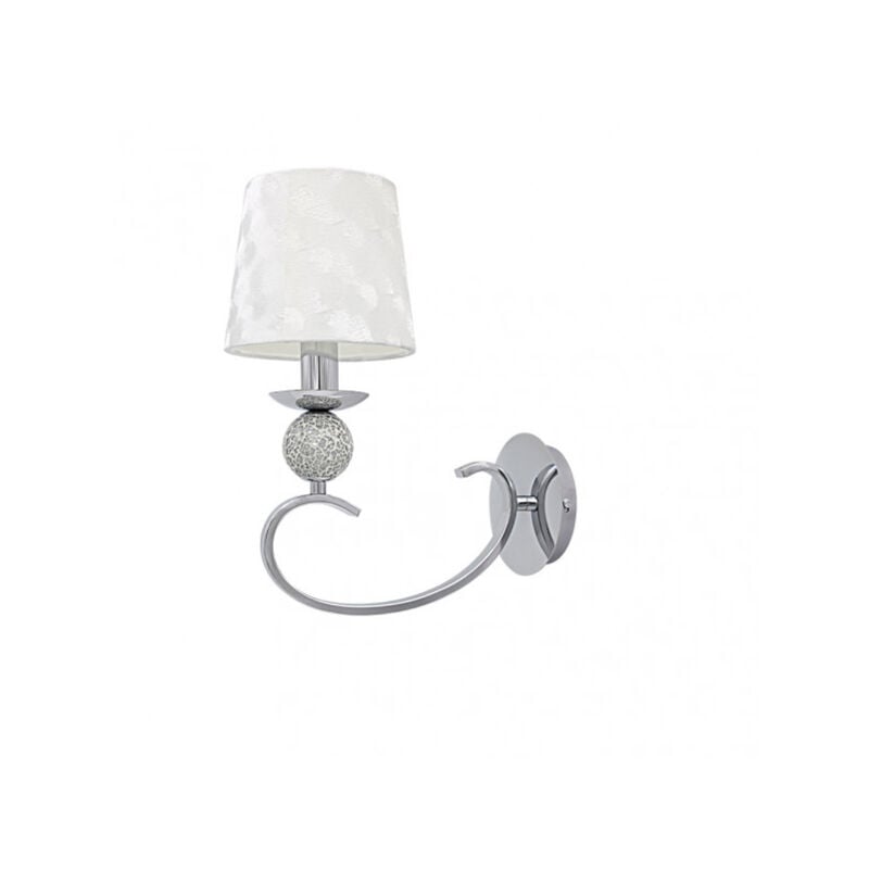 foto del prodotto lampada da parete ubeda 1xe14 cromo bianco paralume 34x15x25 cm