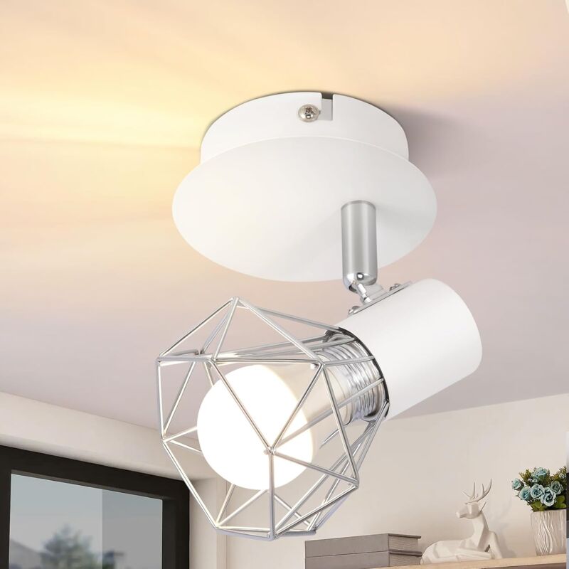 foto del prodotto lampada da parete vintage bianca con paralume in metallo retr regolabile a 350 , 1 luce e14 per camera da letto, ufficio, corridoio, bar, sala da