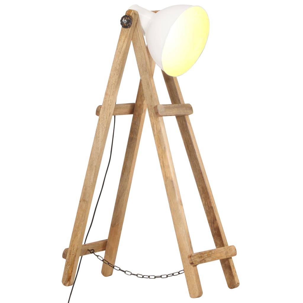foto del prodotto lampada da pavimento bianca e27 in legno massello di mango cod mxl 60926