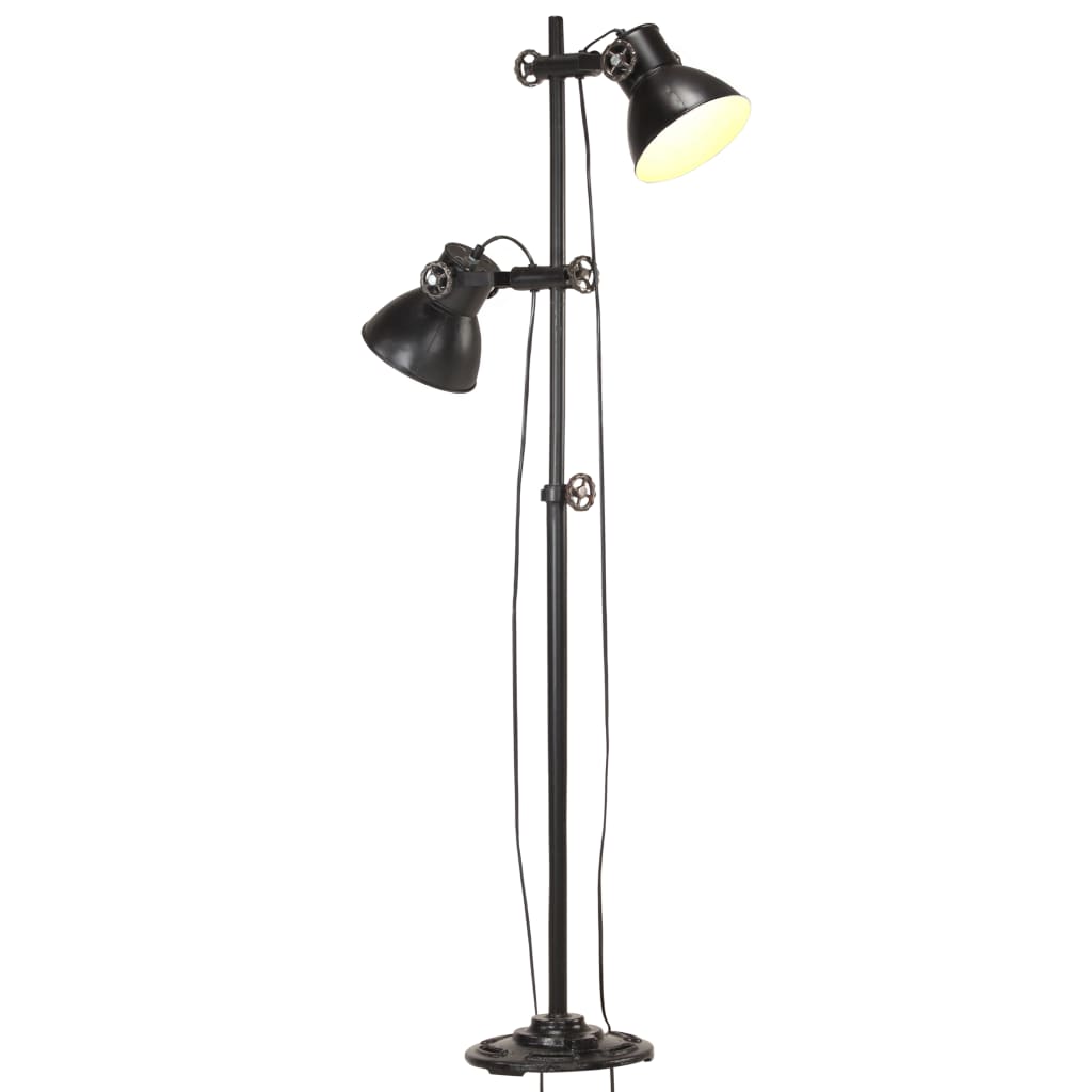 foto del prodotto lampada da pavimento con 2 paralumi nera e27 in ghisacod mxl 80780
