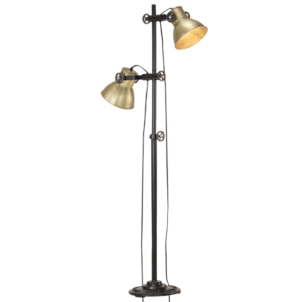 foto del prodotto lampada da pavimento con 2 paralumi ottone e27 in ghisacod mxl 104710