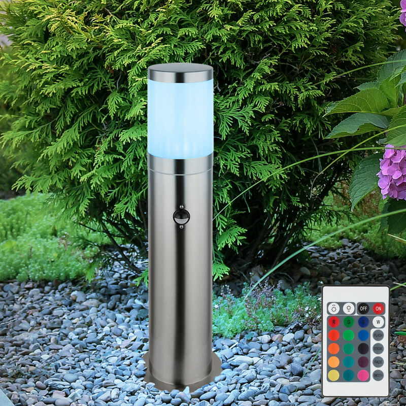 foto del prodotto lampada da pavimento e27 lampada da terra patio luce esterna rilevatore di movimento resistente alle intemperie ip44, acciaio inossidabile,