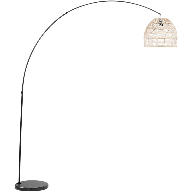 foto del prodotto lampada da pavimento in rattan con base nera guaviare