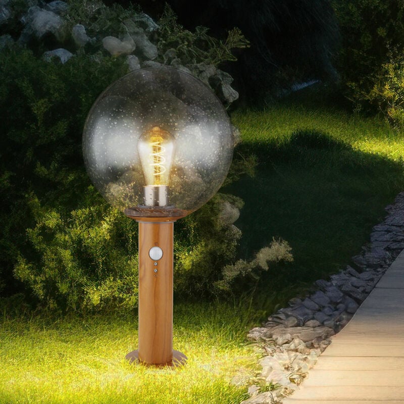 foto del prodotto lampada da piedistallo a led con rilevatore di movimento lampada da piedistallo per esterni lampada da giardino rilevatore di movimento, alluminio