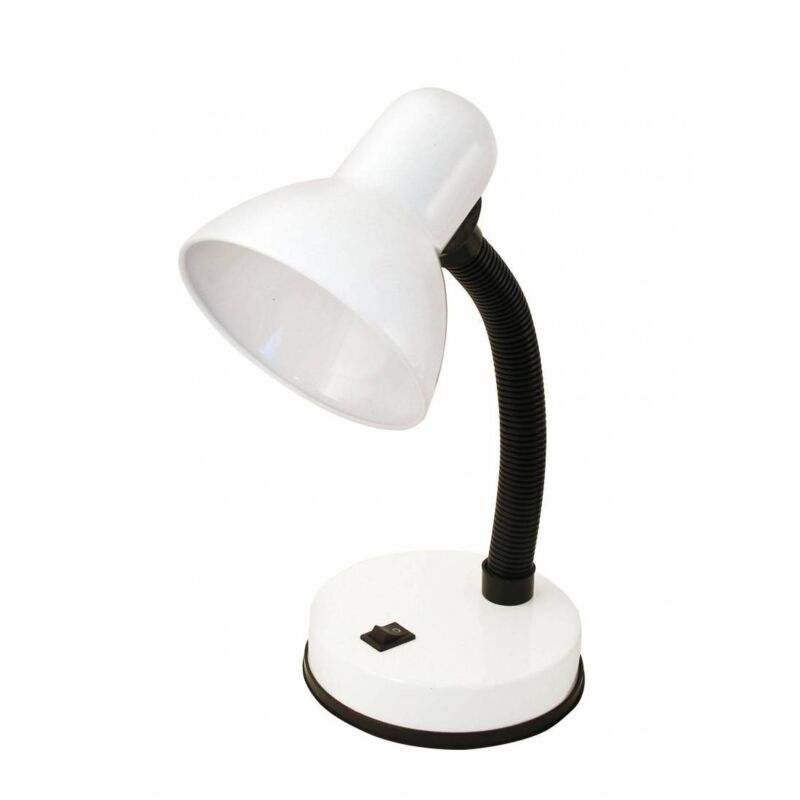 foto del prodotto lampada da scrittoio con struttura in metallo e27 h32 cm bianco - charleston