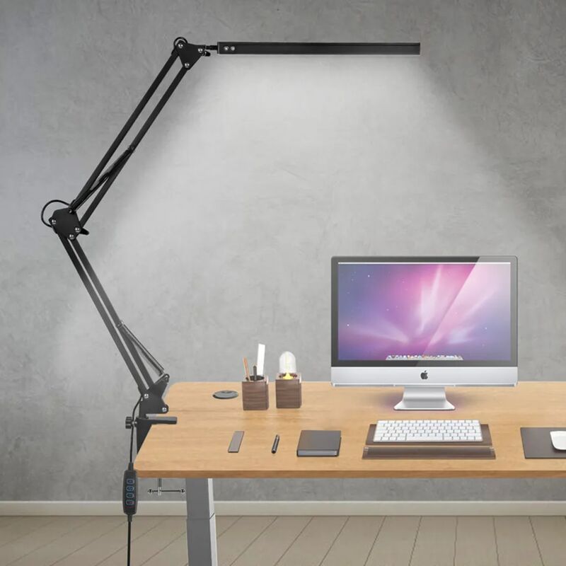foto del prodotto lampada da scrivania a led lampada da architetto con braccio girevole protezione degli occhi lampada da lettura dimmerabile