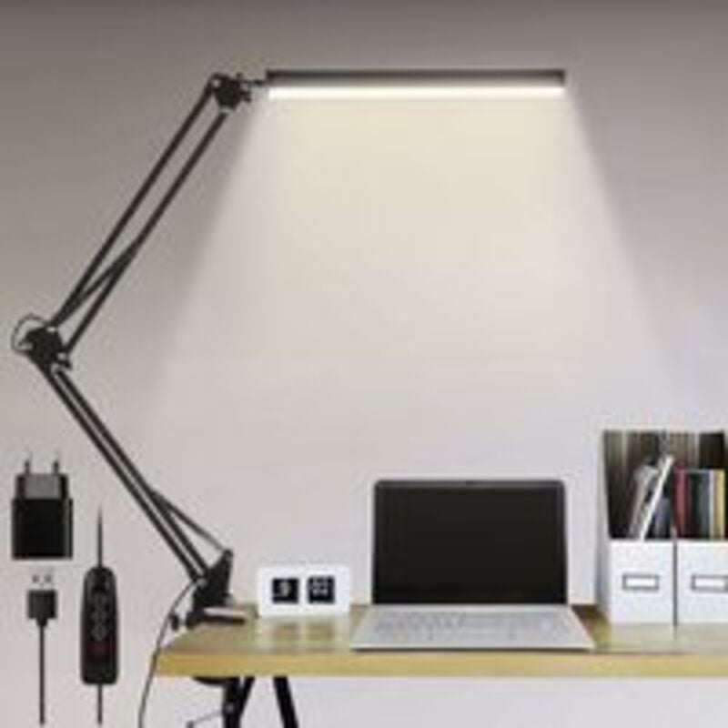 foto del prodotto lampada da scrivania a led, lampada da scrivania pieghevole da architetto da 14 w con clip, 10 livelli di luminosit x 3 modalit colore, lampada da