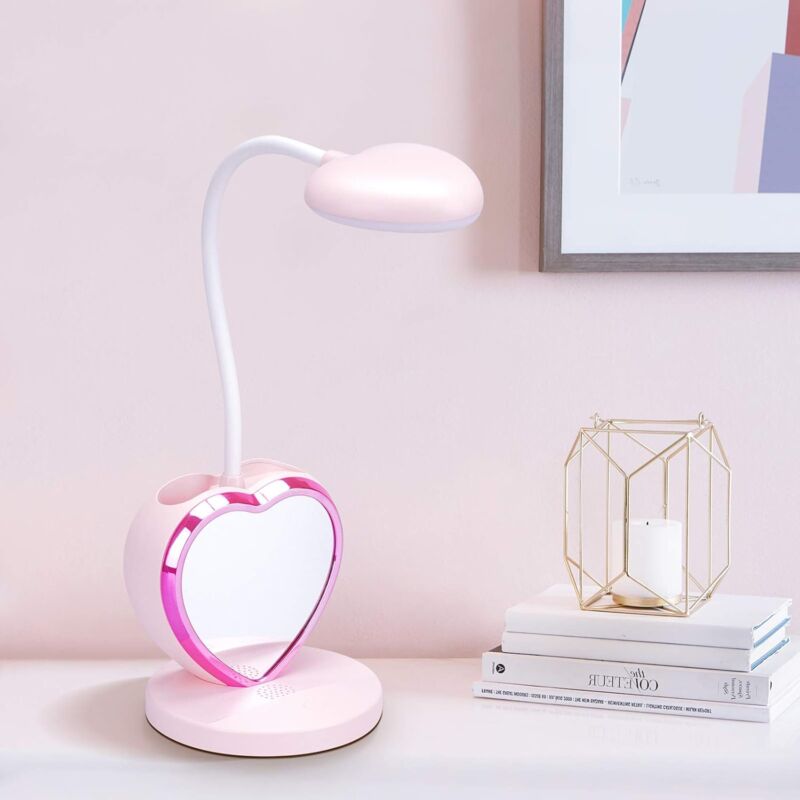 immagine 0 del prodotto lampada da scrivania a led per ragazze, lampada da tavolo per la vista con portapenne, porta usb ricaricabile, 2 temperature di colore