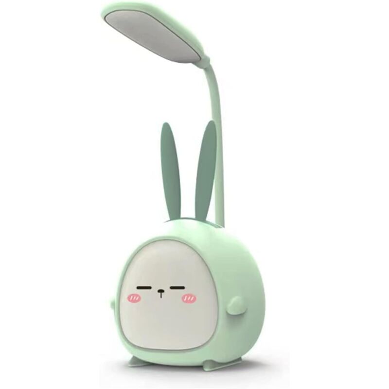 foto del prodotto lampada da scrivania a led portatile con luce notturna, simpatico coniglio, pieghevole, ricaricabile tramite usb, lampada da lettura per bambini,
