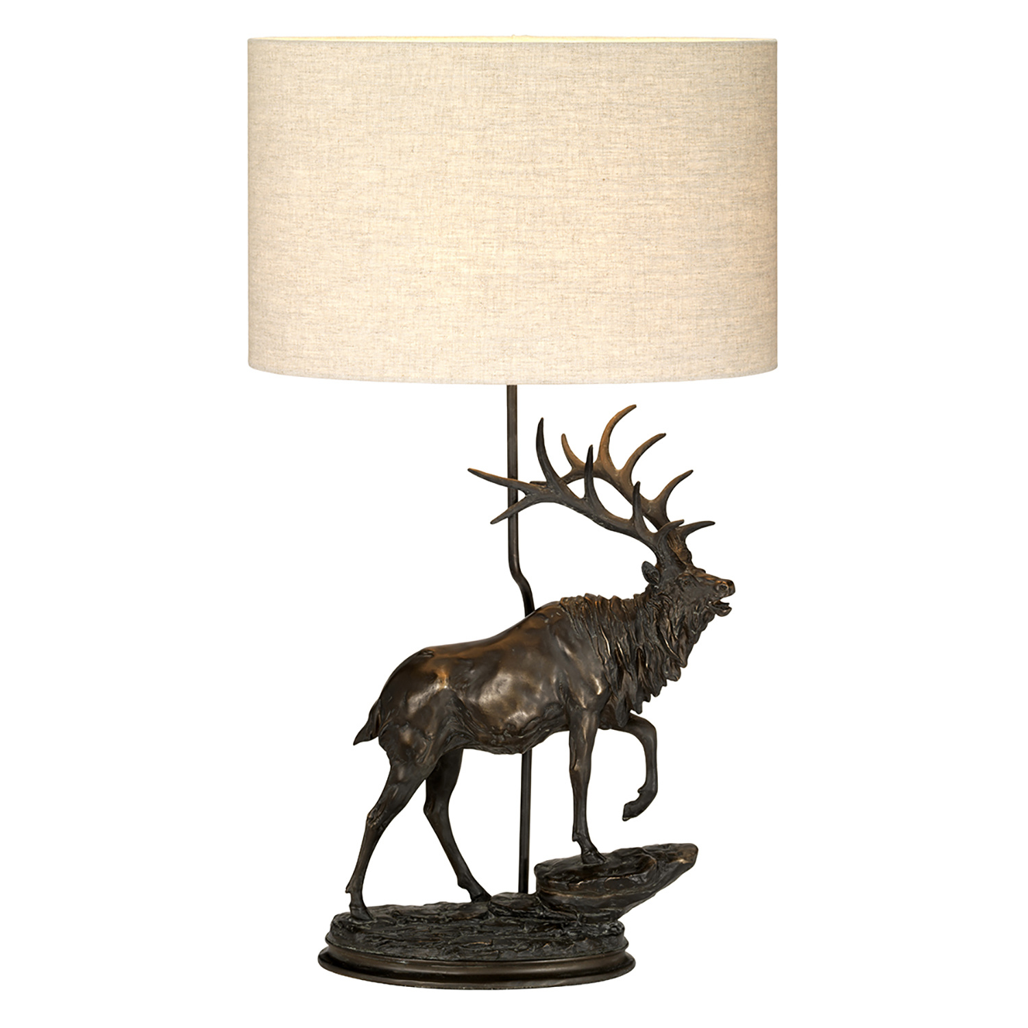 foto del prodotto lampada da scrivania angus materie plastiche bronzo patinato tessuto 1 luce e27
