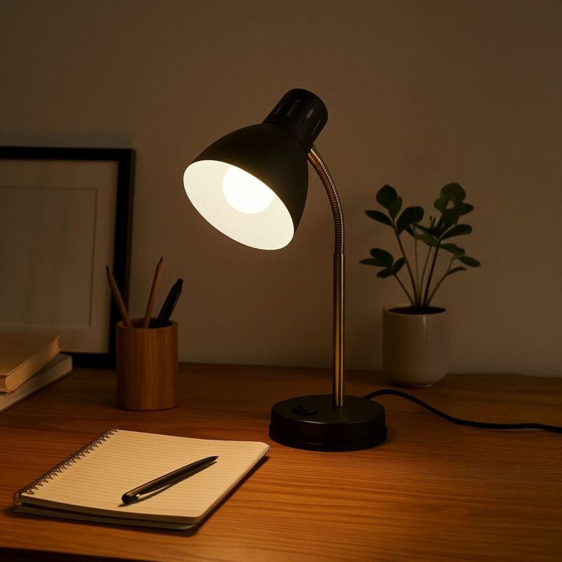 foto del prodotto lampada da scrivania barney e14 con cavo da 1m50 e spina