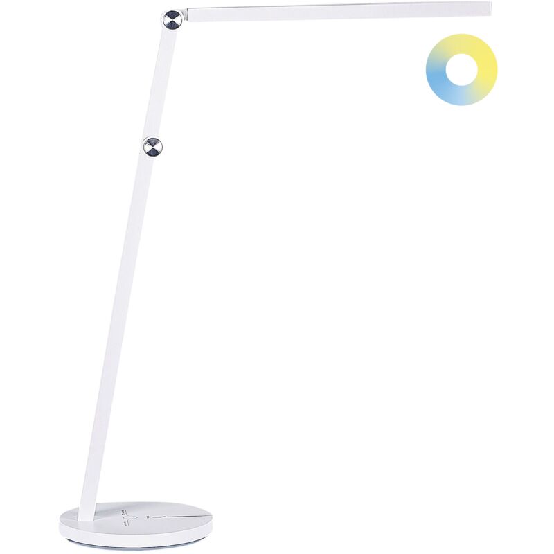 foto del prodotto lampada da scrivania bianca a led e tocco touch con luce d intensit variabile e braccio regolabile dorado