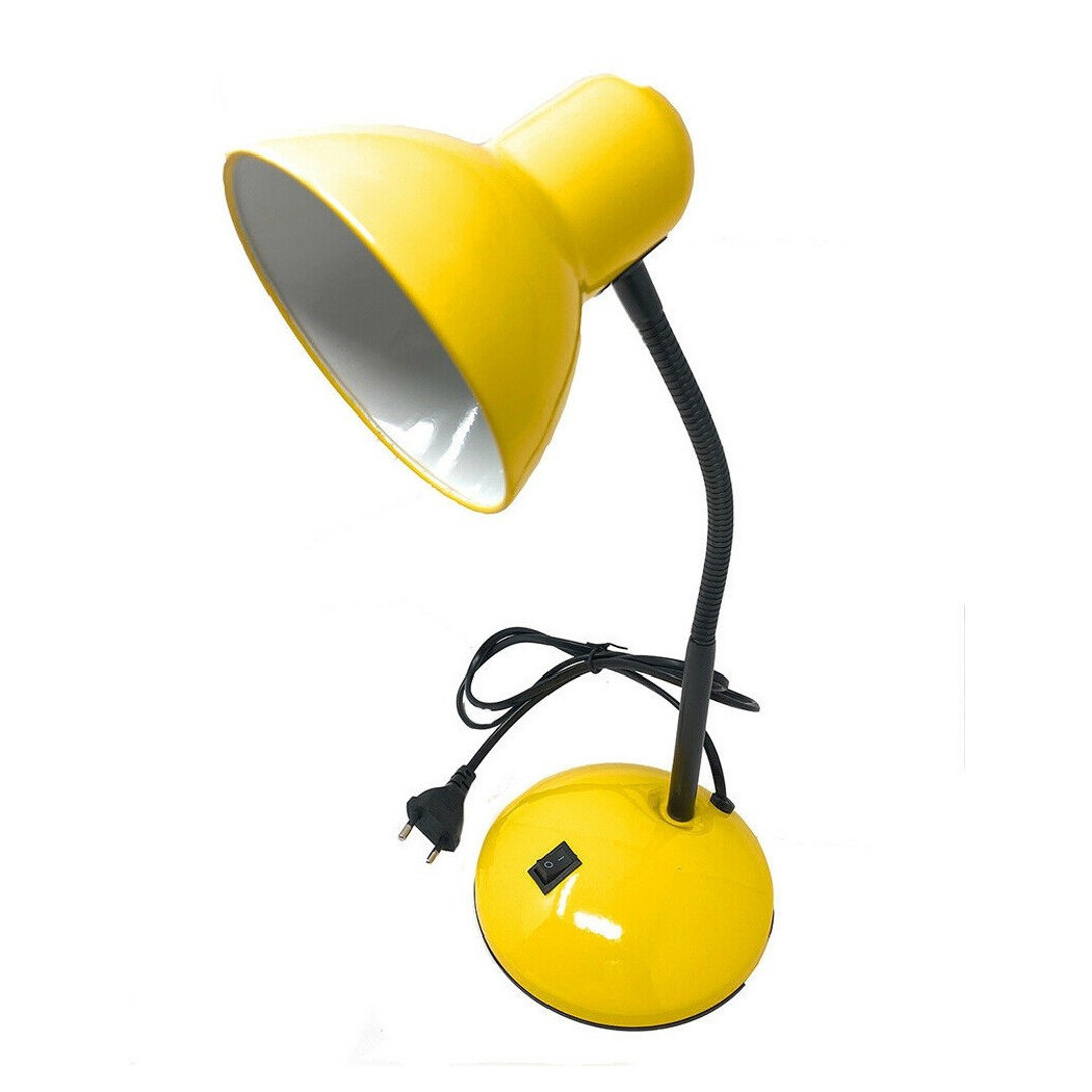 foto del prodotto lampada da scrivania con braccio flessibile luce lume tavolo per cameretta color giallo trade shop traesio