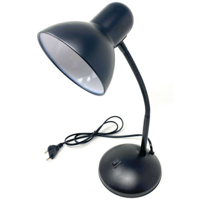 foto del prodotto lampada da scrivania con braccio flessibile luce lume tavolo per cameretta color nero trade shop traesio