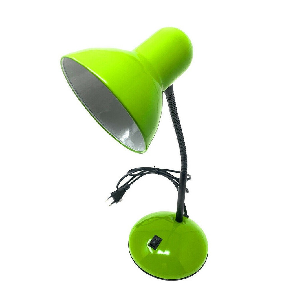 foto del prodotto lampada da scrivania con braccio flessibile luce lume tavolo per cameretta color verde trade shop traesio