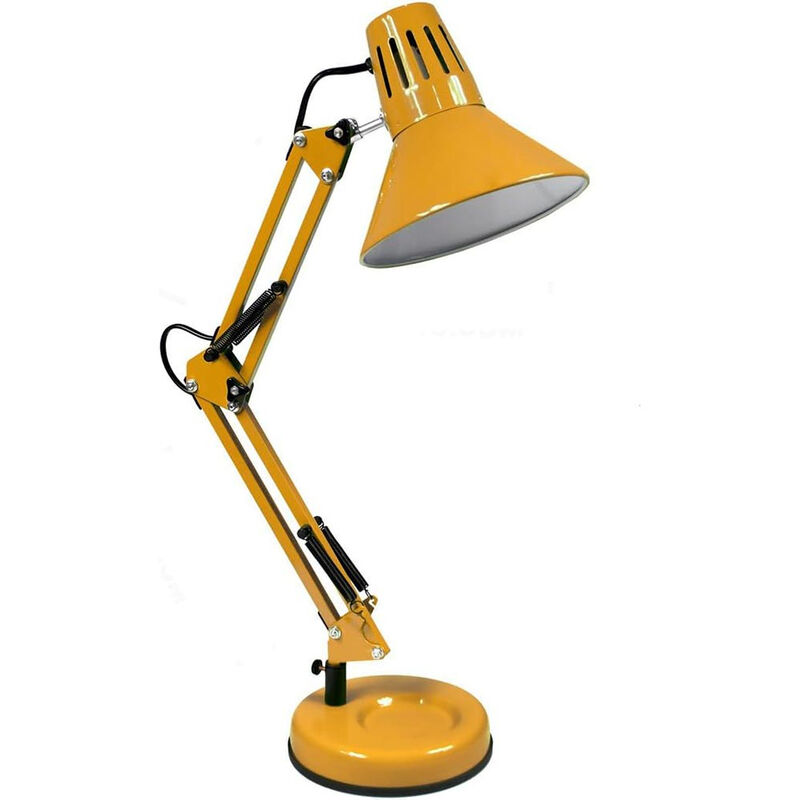 foto del prodotto lampada da scrivania con braccio snodabile luce da tavolo in metallo orientabile con morsetto incluso attacco per lampadine e27