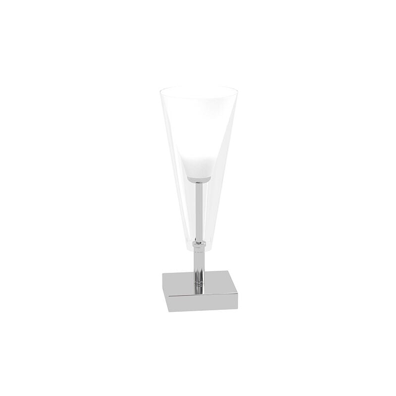 foto del prodotto lampada da scrivania contemp bullet metallo cromo vetro trasparente 1 luce e14