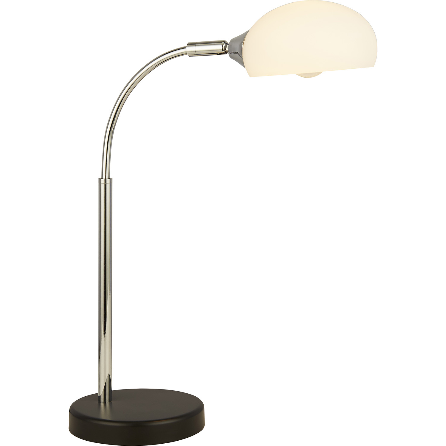 foto del prodotto lampada da scrivania contemporanea astro acciaio cromo vetro bianco 1 luce e14