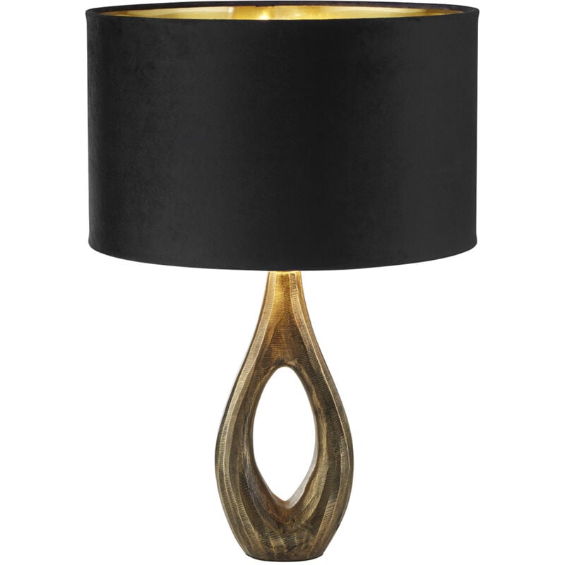 foto del prodotto lampada da scrivania contemporanea bucklow ottone tessuto nero 1 luce e27