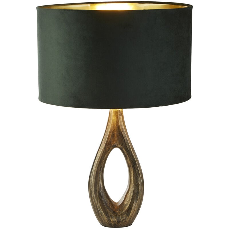 foto del prodotto lampada da scrivania contemporanea bucklow ottone tessuto verde 1 luce e27