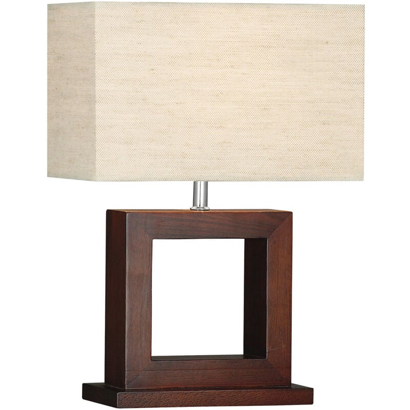 foto del prodotto lampada da scrivania contemporanea calven legno marrone 1 luce e27