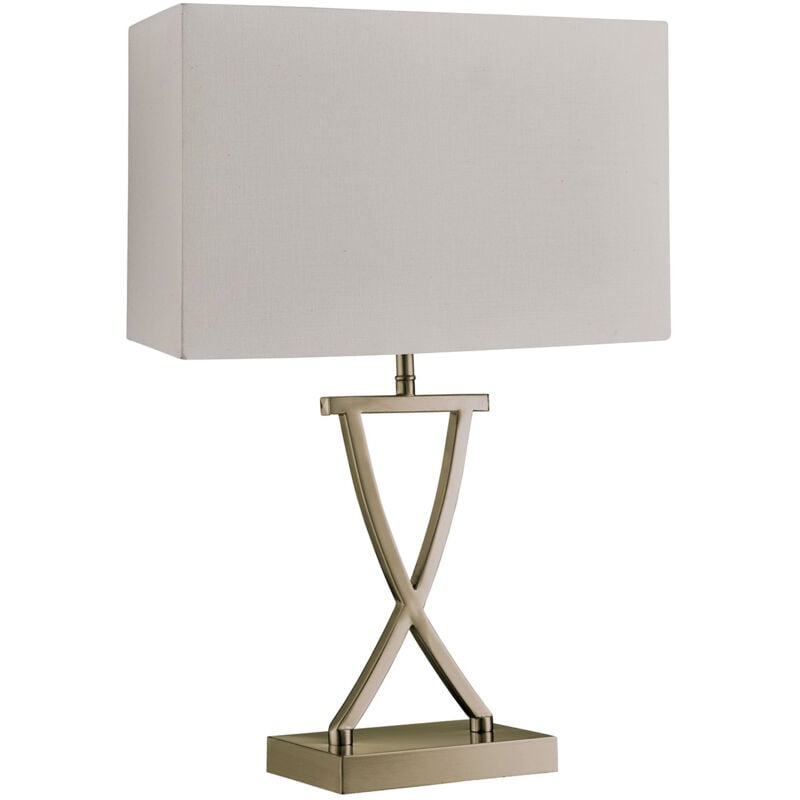 foto del prodotto lampada da scrivania contemporanea club acciaio ottone tessuto bianco 1 luce e14