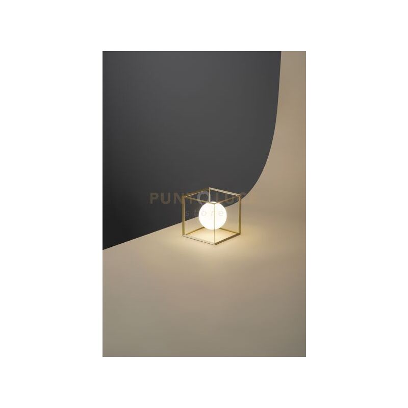 foto del prodotto lampada da scrivania contemporanea cube metallo oro 1 luce g9