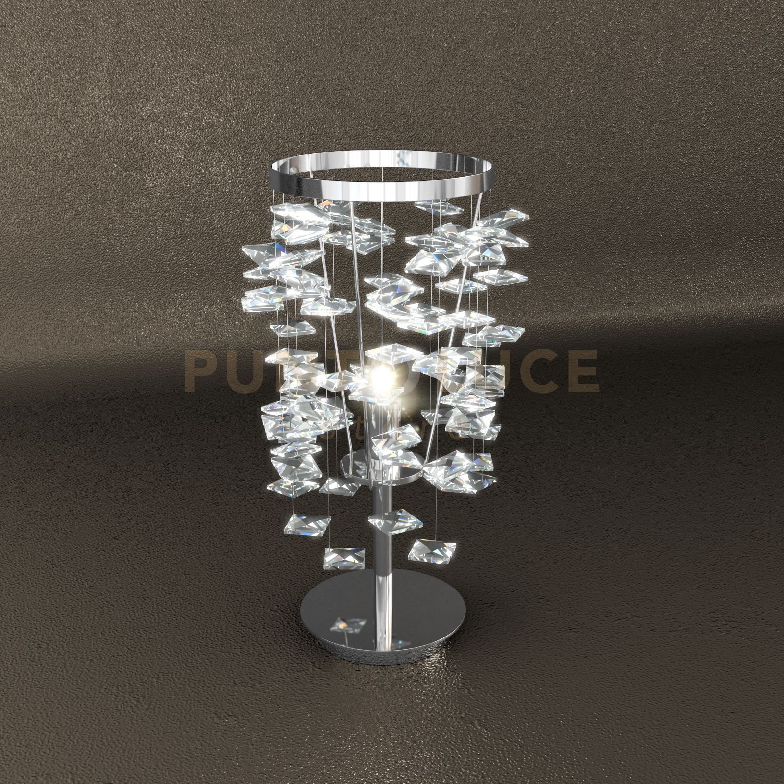 foto del prodotto lampada da scrivania contemporanea flare metallo cromo cristallo 1 luce g9