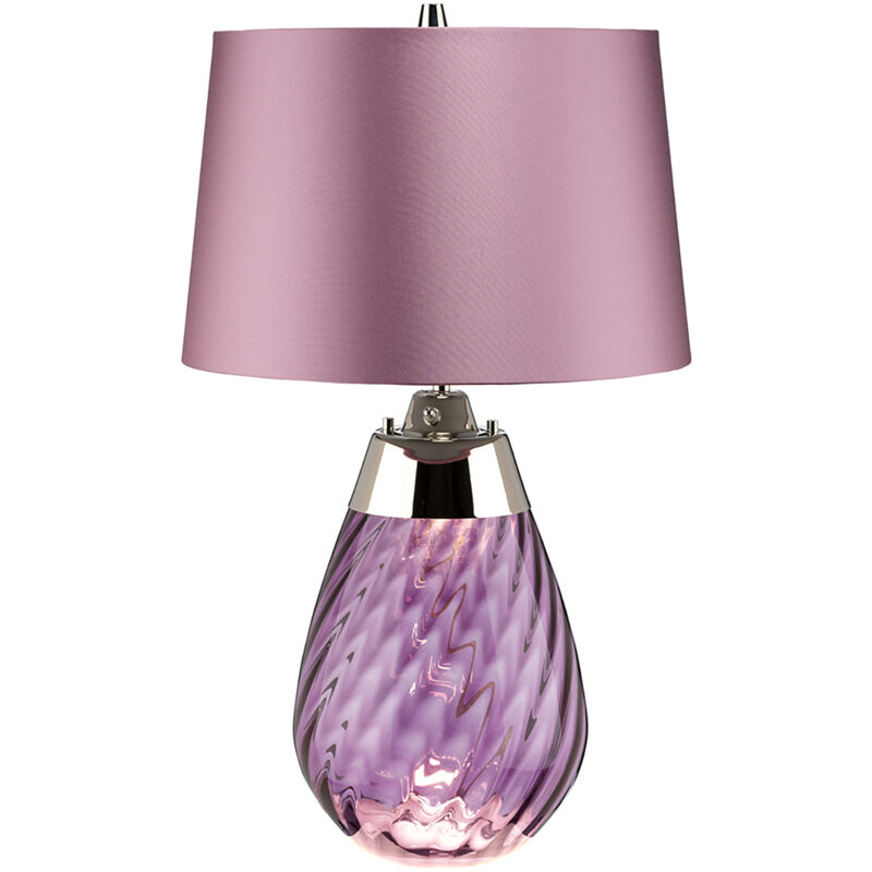 foto del prodotto lampada da scrivania contemporanea lena metallo vetro viola prugna 1 luce e27