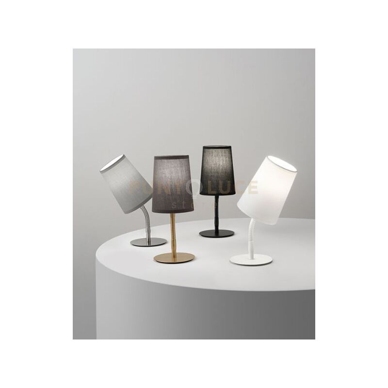 foto del prodotto lampada da scrivania contemporanea mash metallo nero tessuto 1 luce e14