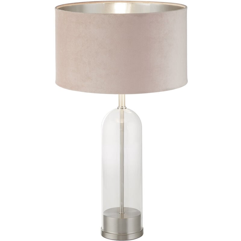 foto del prodotto lampada da scrivania contemporanea oxford acciaio ottone velluto rosa 1 luce e27