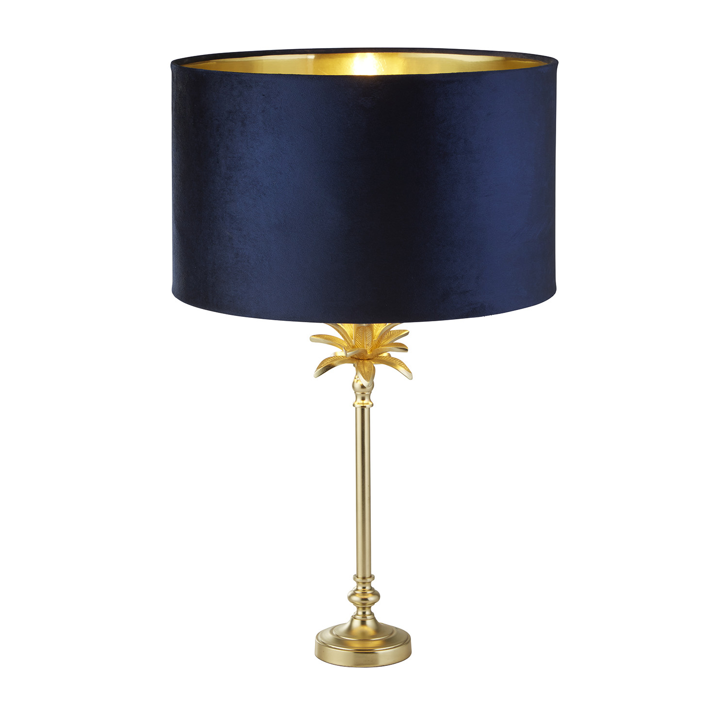 foto del prodotto lampada da scrivania contemporanea palma ottone velluto blu 1 luce e27