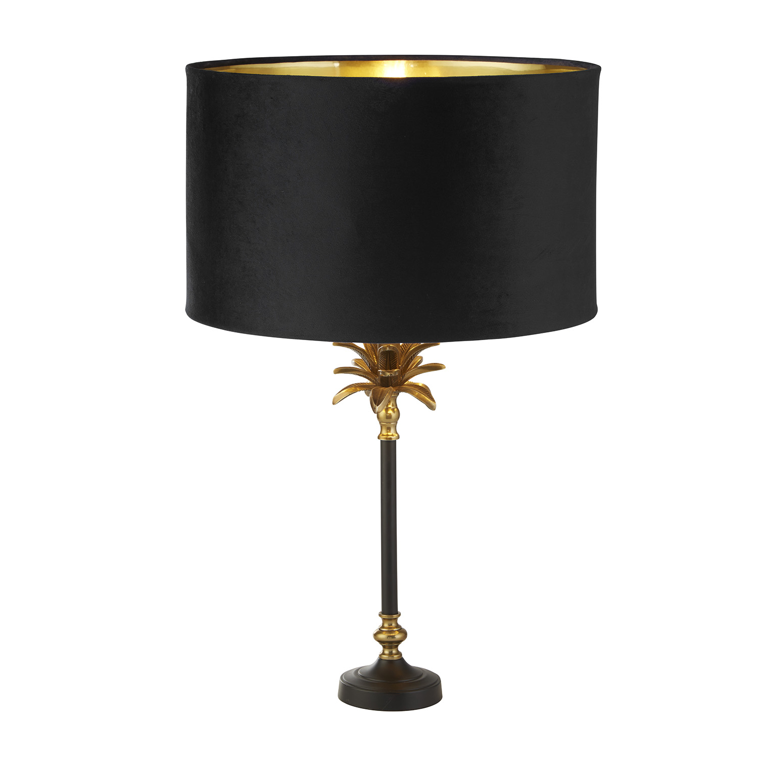foto del prodotto lampada da scrivania contemporanea palma ottone velluto nero 1 luce e27